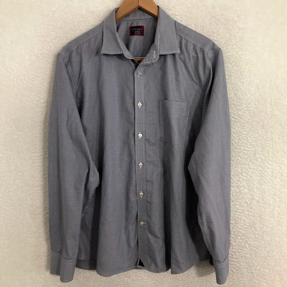 UnTUCKit Pio Cesare Shirt Mens XL Houndstooth‎ Wrinkle Free Preppy Ivy League